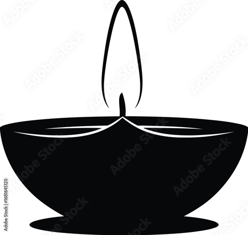 Traditional oil lamp with flame glowing brightly representing hope and light vector