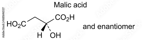 Chemical structure of malic acid, drug substance