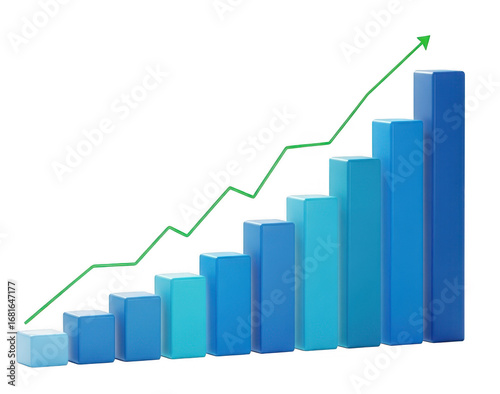 Free Download Blue bar graph rising isolated on transparent background transparent background - GFXLoad