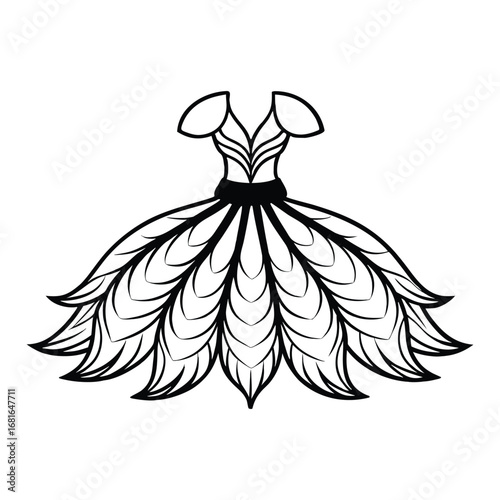Feather trims create couture-inspired elegance