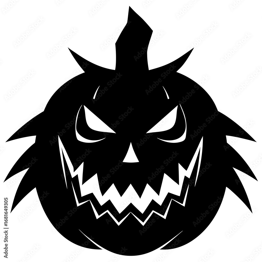 Fototapeta premium Spooky jack o lantern face Halloween scary