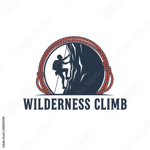  Wilderness mountain climbing outdoor, logo design illustration