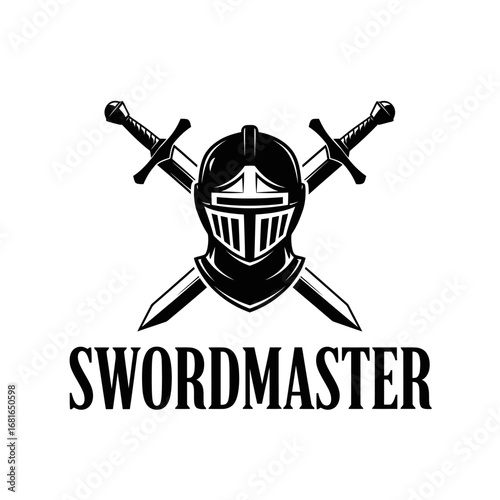 sword master fight people samurai, logo design vector illustration