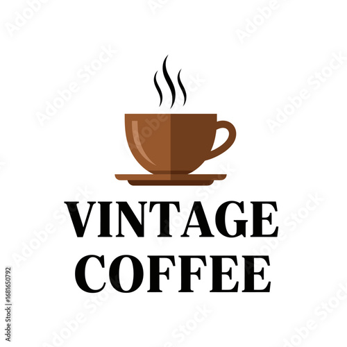 Coffee vintage drink espresso, logo design illustration