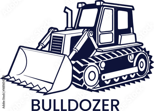 Clean graphic of a bulldozer for construction and industry use vector