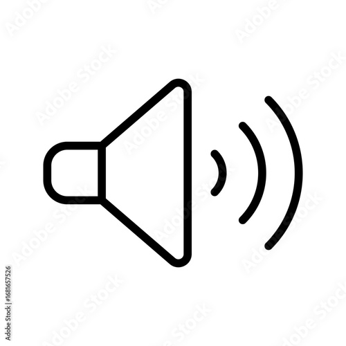 Speaker Icon vector illustration, Volume control sign, Audio icon, Media player buttons icon set isolated, mute symbol, Silent sign, Low volume, Maximum Volume symbol, No volume.
