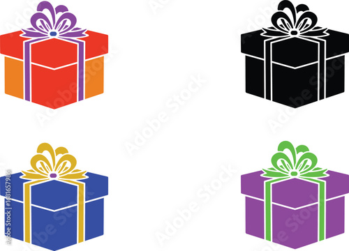 set of colorful gift boxes