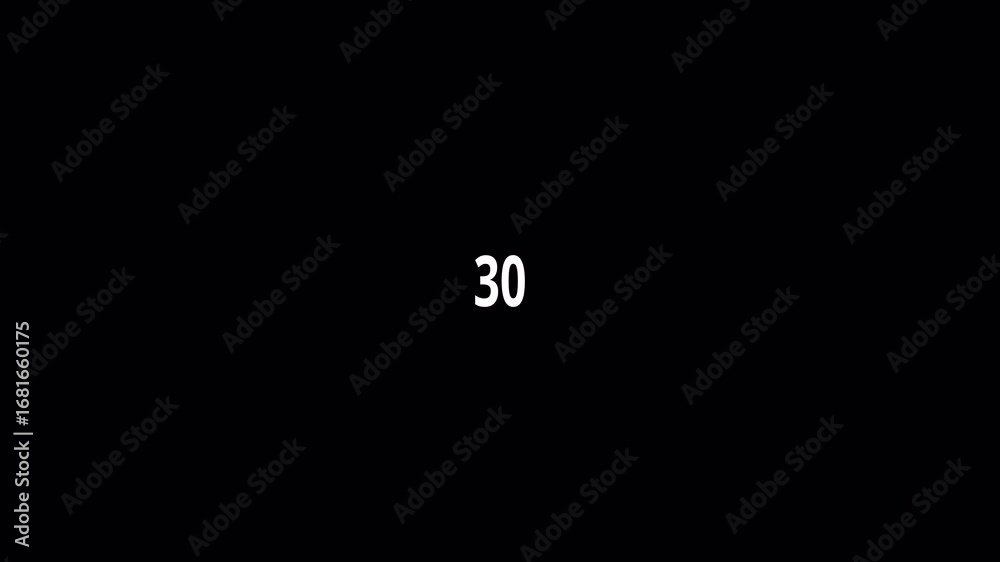 Number Animation 30 Number counter animation 0 to 30 with alpha channel, Animated counting ...