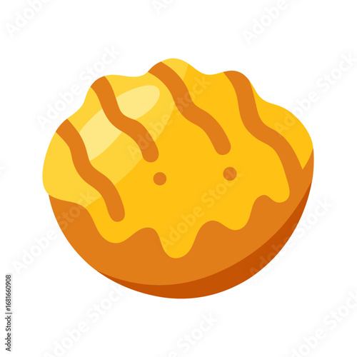 vector illustration of sweet traditional chebakia with honey drizzle
