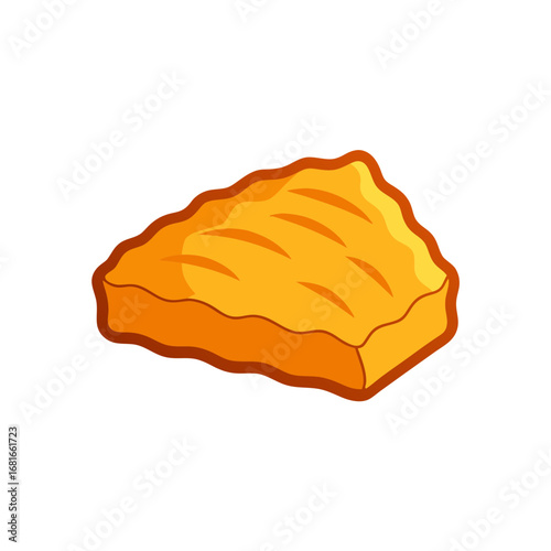 golden brown crispy baklava vector doodle illustration