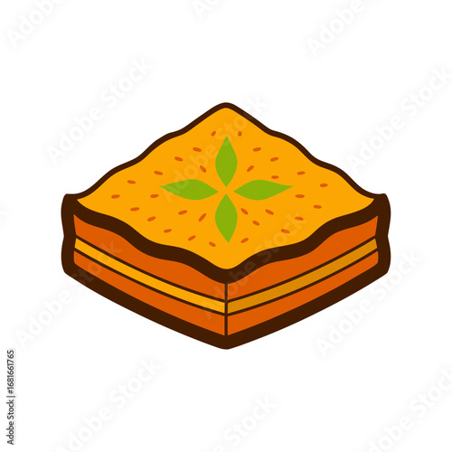 traditional turkish baklava sweet vector art 