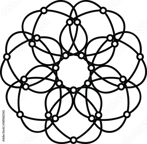 Circular Network Mandala Abstract Design Connectivity Symbolic Pattern Modern Art Graphic