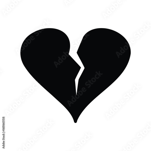 Broken Heart Symbolizing Heartbreak, Loss, and Emotional Pain Isolated on White