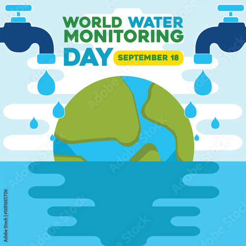 celebrating World Water Day, World water day background illustration. Flat world water day illustration. Water day web banner background