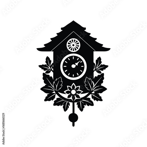 vintage clock with flowers