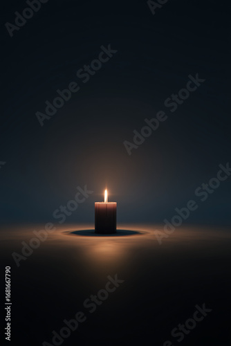 Candle Burning in a Dark Room
