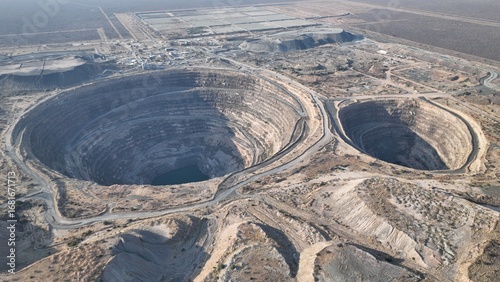 Letlhakane diamond mine pit in Central Botswana, Africa