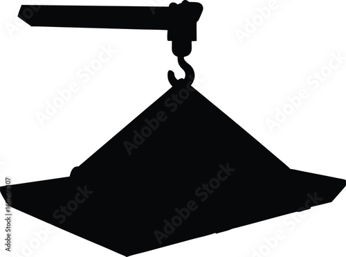 Mechanical hoist lifting heavy load industrial construction vector