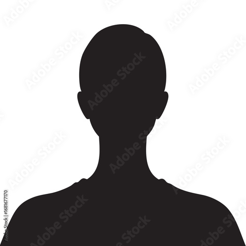 Anonymous silhouette of a person's head and shoulders against a plain background silhouette