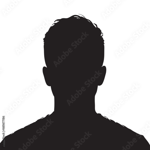 Silhouette of a man's head and shoulders against a bright white backdrop silhouette