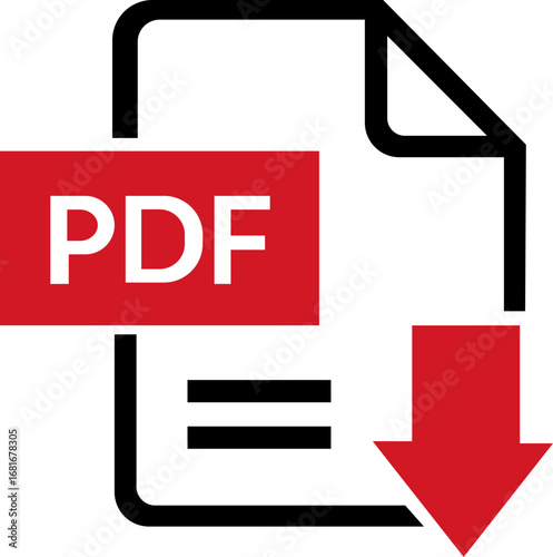 PDF file format icons . PDF file download symbols. Format for texts, images, vector images, videos, interactive forms, Vector illustration !