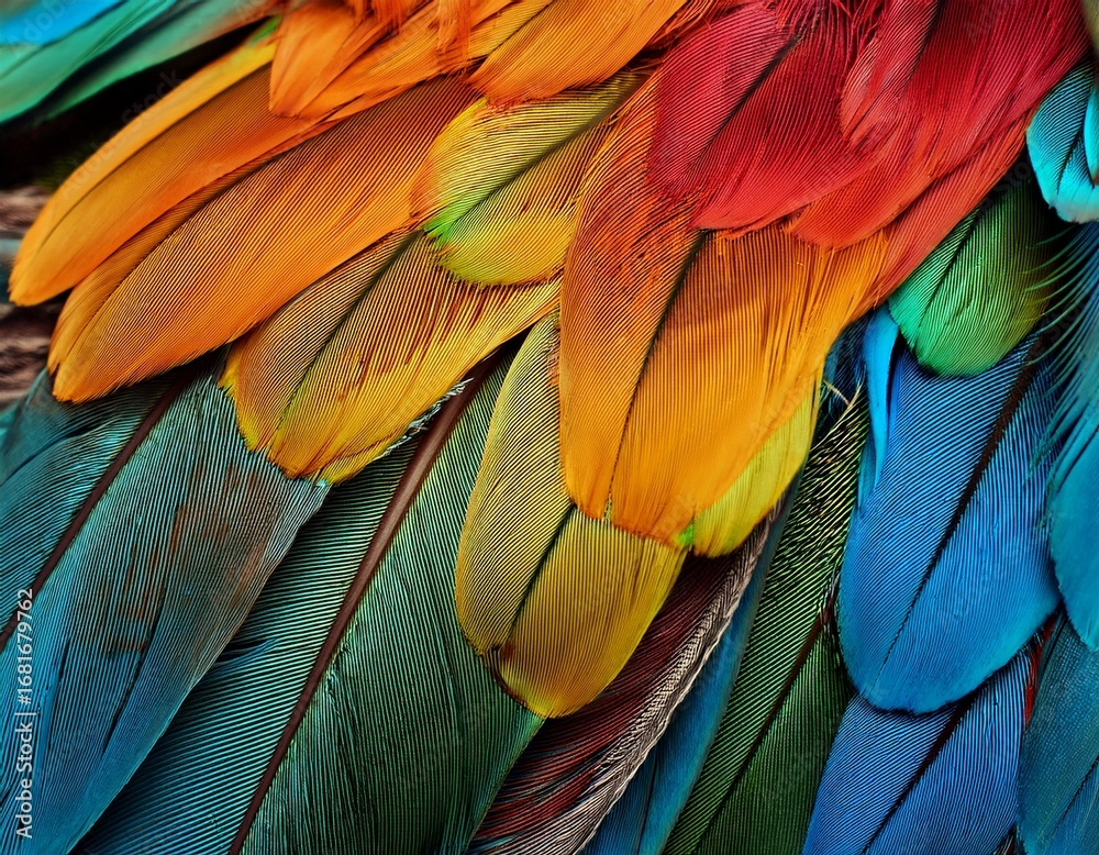 Fototapeta premium beautiful colorful feather bird texture background