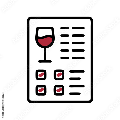 Vector art of wine menu, a restaurant food and drink list, alcohol selection card for table service, graphic design