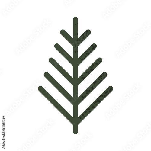 Christmas Fir Tree Branch. Vector geometric illustration of festive traditional decor