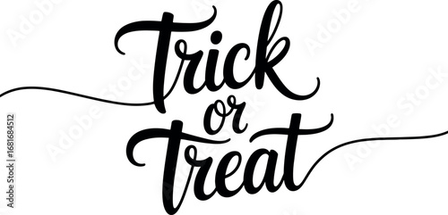 Elegant Trick or Treat Calligraphy Design for Halloween