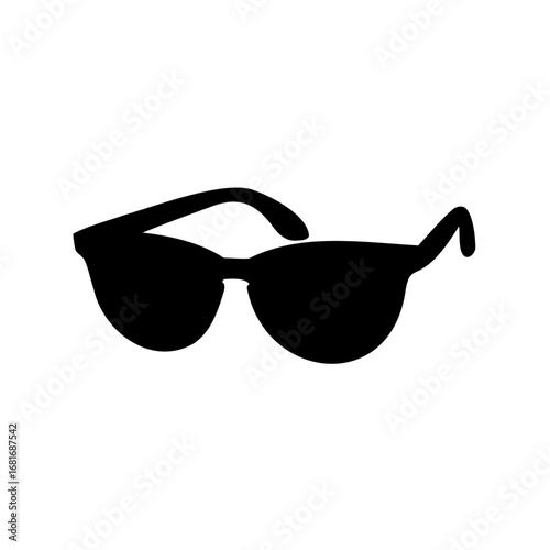 Stylish black sunglasses silhouette illustration for fashion and summer sun protection