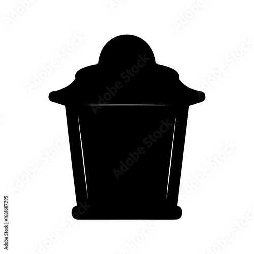Stylized black silhouette of a vintage street lamp or lantern design