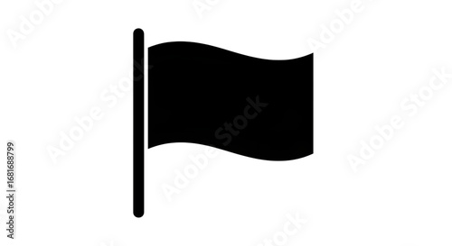 Black flag icon vector illustration isolated on transparent background a simple and minimalistic design of a flag waving in the wind, perfect for various graphic design projects