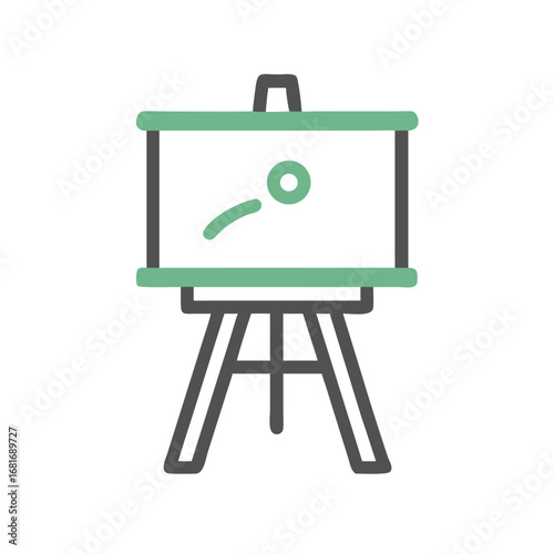 Illustration of an easel with an abstract design, ideal for art, education, and presentation purposes
