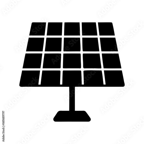 Solar panel vector icon symbolizing renewable energy for sustainable future generation