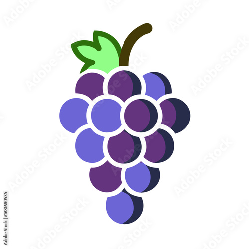 Illustration of a bunch of purple grapes, a healthy and delicious fruit often used in winemaking