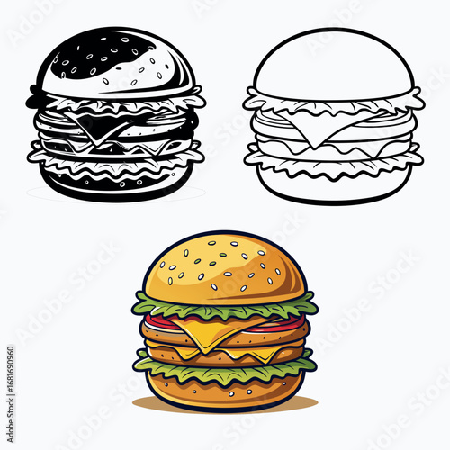 Hamburger Graphic Illustration
