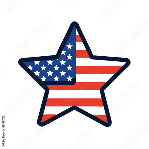 Vector art of american flag star, a patriotic symbol of the united states of america, representing freedom and independence