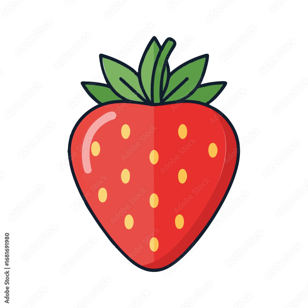 Fototapeta premium Strawberry Line Art Icon – Sweet Berry Outline Design