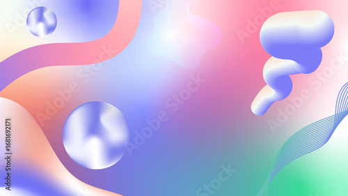 Wallpaper Mural Vibrant abstract gradient background with fluid 3D shapes, spheres, and soft pastel tones. Perfect for modern design, digital art, web graphics, posters, branding, and futuristic creative projects. Torontodigital.ca