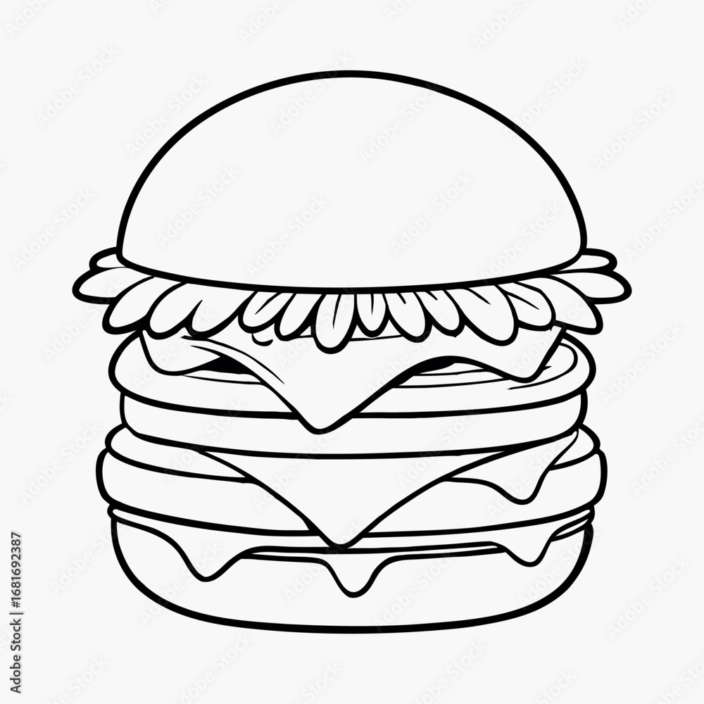 Fototapeta premium Hamburger Graphic Illustration 