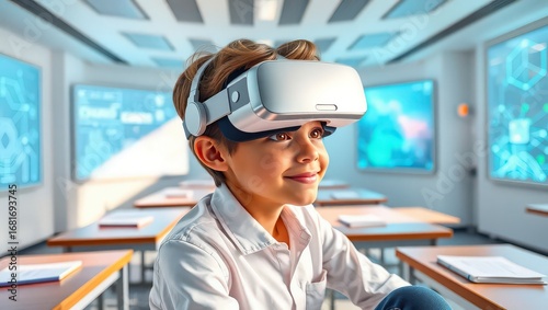  The Diverse Landscape of Modern Technology: A Collage of Virtual Reality, Digital Connectivity, Smart Devices, and Automated Logistics