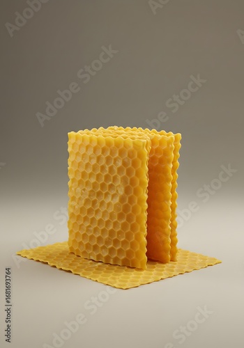 Honeycomb sheets, geometric elegance, and bee-inspired structural display, a simple yet captivating display of nature's architecture.