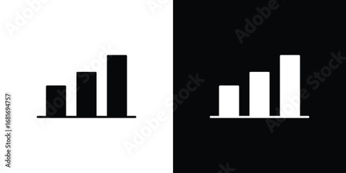 Bar chart icons, simple illustration graphic doodle black design