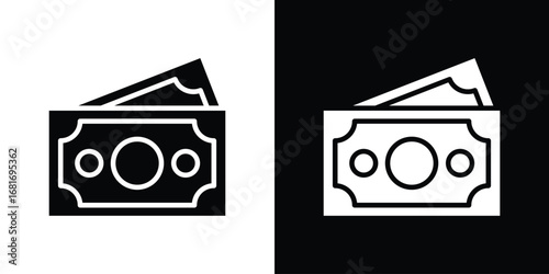 Cash icons, simple illustration graphic doodle black design