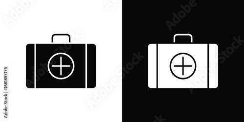 Doctor bag icons, simple illustration graphic doodle black design