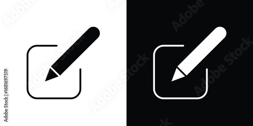 Edit button icons, simple illustration graphic doodle black design