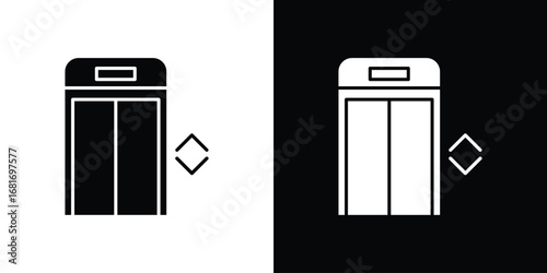 Elevator icons, simple illustration graphic doodle black design
