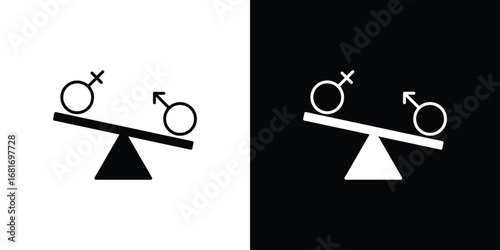 Equality icons, simple illustration graphic doodle black design