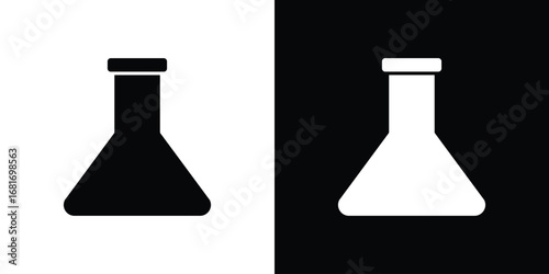 Flask icons, simple illustration graphic doodle black design