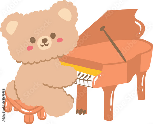  Bear playing the piano